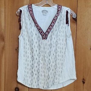 Lucky Brand Bohemian Embroidered Tank Top Blouse S